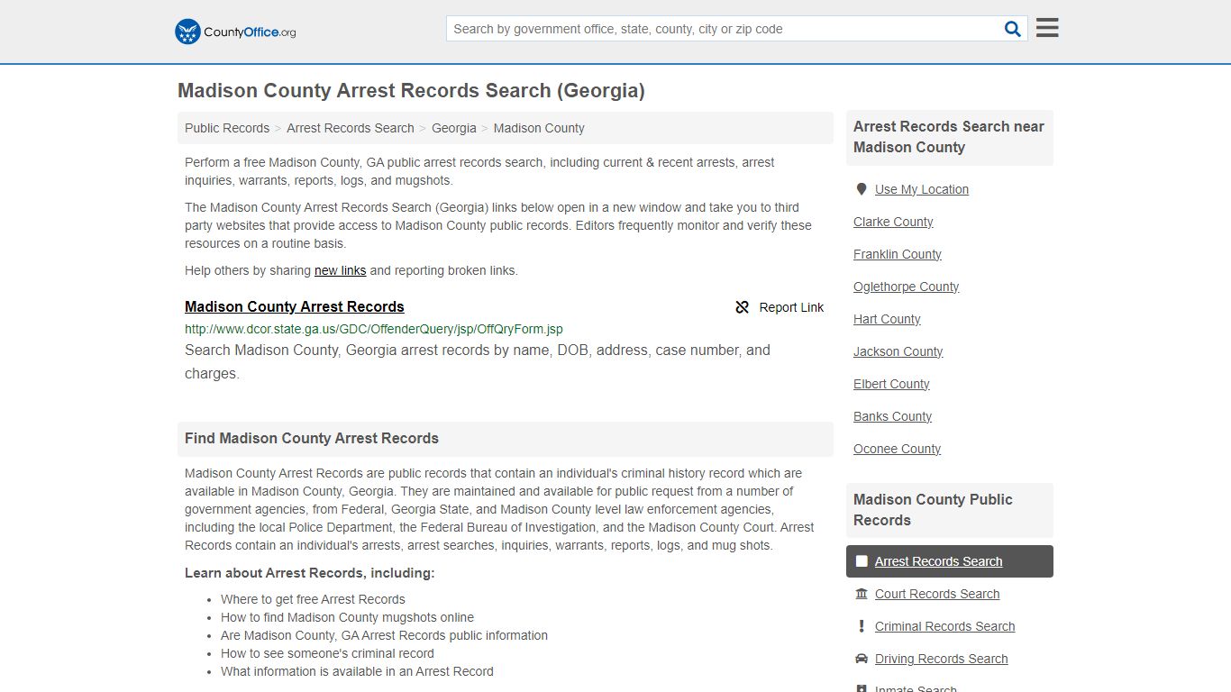 Arrest Records Search - Madison County, GA (Arrests & Mugshots)